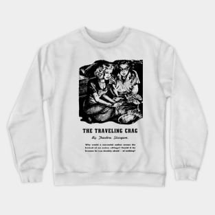 The Traveling Crag Sci Fi Stencil Art Ink Black Crewneck Sweatshirt